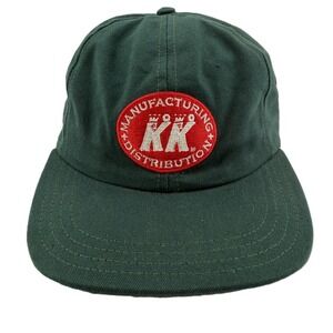 Krispy Kreme Hat Mens Green Manufacturing Distribution Leather Strapback Vintage